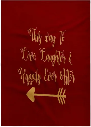 Vista 8 de 3dRose This Way to Love Laughter and Happily Ever After Quote 15x22 Hand Towel