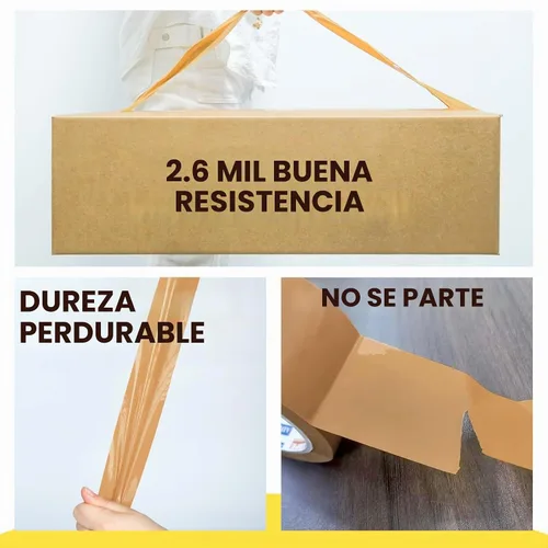 Vista 5 de ADHES - Cinta de embalaje marrón con dispensador, 2.6 mil, 1.88 pulgadas x