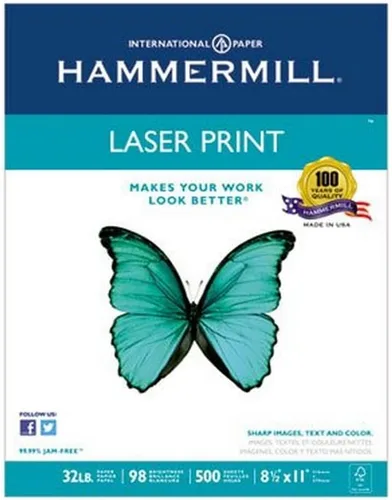 Vista 7 de Hammermill Papel para impresora, impresión láser de alta calidad, 32 libras, 8.5 x 11-8 resma (4000 hojas), 98 brillante, fabricado en los Estados