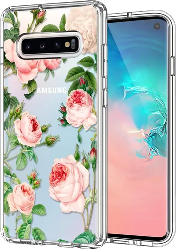 Vista 10 de ICEDIO Funda para Galaxy S10+ Plus, funda de TPU transparente con diseños de moda para niñas y mujeres, funda protectora de ajuste delgado