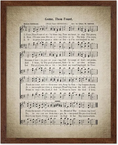 Vista 14 de Poster Master Póster de partitura de música vintage, impresión de himno retro, regalo para músico, amigo, "How Great Thou Art, himno, verso