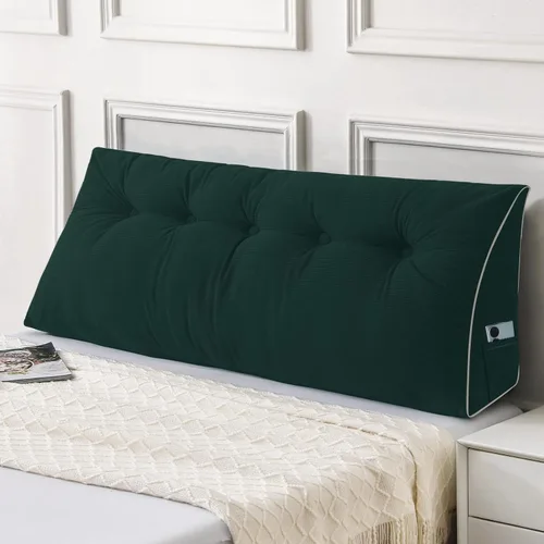 Vista 19 de Sasttie Almohada de Cabecera Queen, Almohada de Cuña de Cabecera para Sentarse en la Cama, Cojín Triangular con Soporte de Respaldo para Leer - Con
