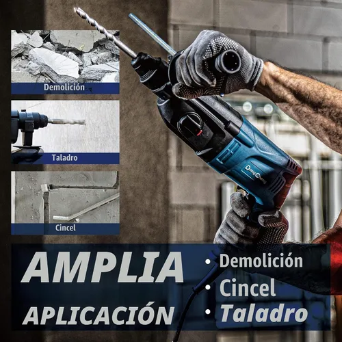 Vista 6 de DongCheng Taladro Martillo Rotativo SDS-Plus de 1 Pulgada con Embrague de Seguridad, Martillo de Demolición con Cable de Servicio Pesado de 6.7