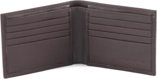 Vista 3 de Style n Craft 300720-BR - Cartera de estilo delgado con doble pliegue color marrón