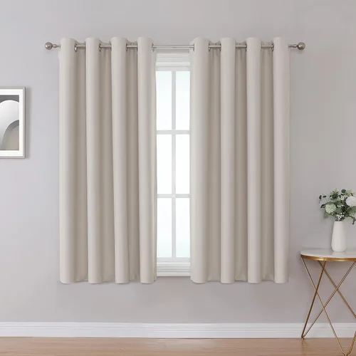 Vista 22 de Inherent Fire Retardant Blackout Curtains, Grommet Top, NFPA 701 Certified Flame Resistant Drape, FR Window Curtains for Classroom, 2 Panels, Black
