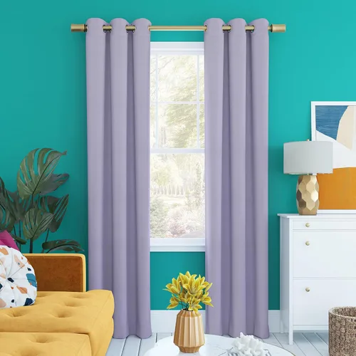Vista 17 de Sun Zero Halton Bright Vibes Panel de Cortina Opaca Total con Ojales, 40" x 63", Azul Clásico