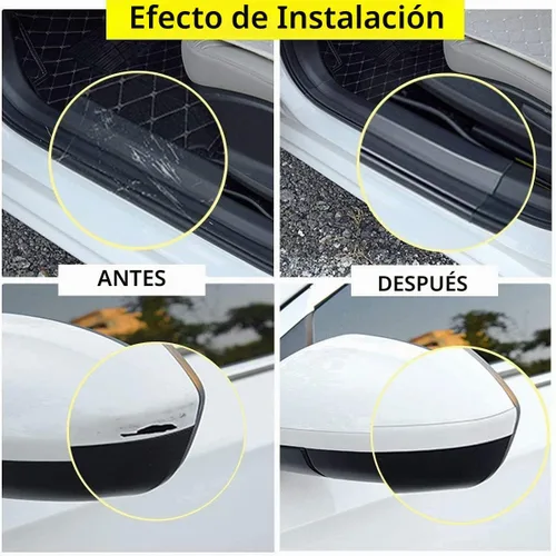 Vista 2 de QBUC - Protector de borde de puerta de coche, transparente, universal, protector de umbral de puerta de coche, protector de borde, película