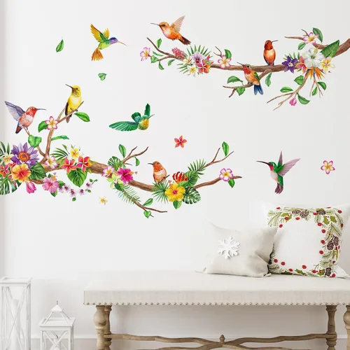 Vista 26 de Zonon 6 calcomanías de pared de flores, calcomanías para despegar y pegar