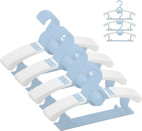 Vista 15 de JSF Perchas ajustables para bebés, 20 piezas de ganchos para guarderías, antideslizantes, extensibles, ideales para ropa de recién nacidos