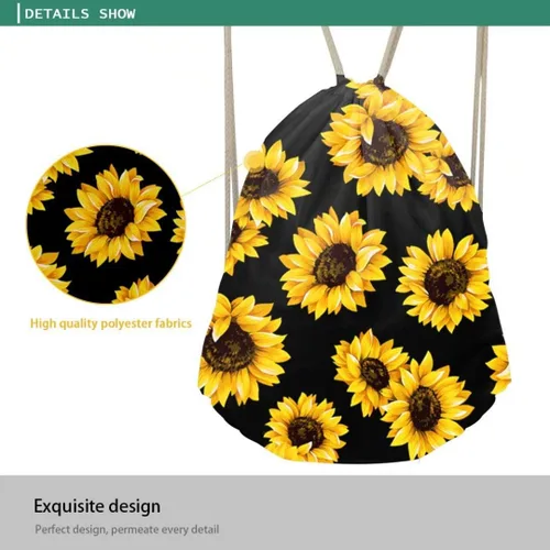 Vista 4 de Dellukee Bolsa de gimnasio para adolescentes, mochila estampada con cordón para viajes, deportes, Baloncesto, Cordón