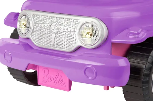Vista 3 de Barbie - Vehículo todo terreno, color morado con asientos rosados y ruedas giratorias, 2 asientos, regalo para niños de 3 a 7 años