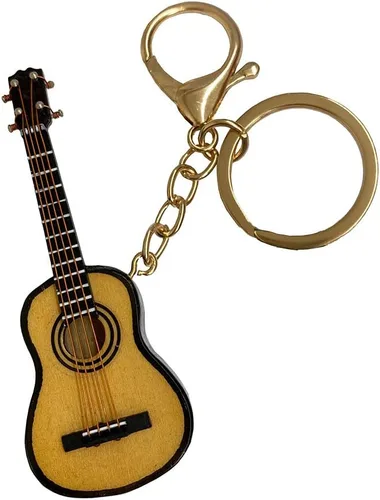 Vista 4 de Llavero de instrumento musical, llavero de guitarra de ukelele miniatura, regalo de instrumento musical, adorno de Navidad (guitarra de ukelele)