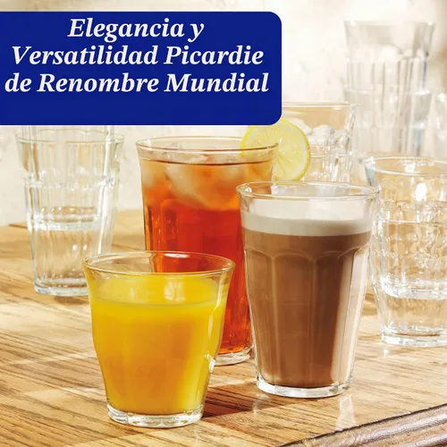Vista 4 de Juego de vasos de vidrio Duralex Le Picardie - 18 piezas de vasos transparentes en tamaños mixtos