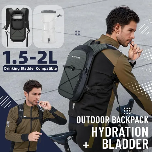 Vista 5 de Mochila de hidratación con vejiga de hidratación de TPU, mochila de agua ligera para senderismo, mochila de hidratación con bolsa de agua de 2