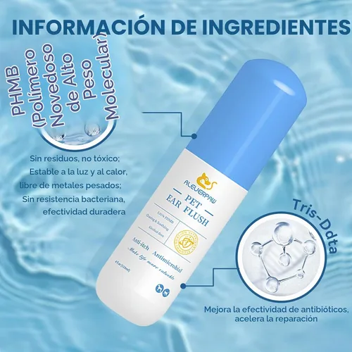Vista 5 de Tris Flush Limpiador de oídos para gatos y perros Tratamiento para infecciones de oídos de mascotas