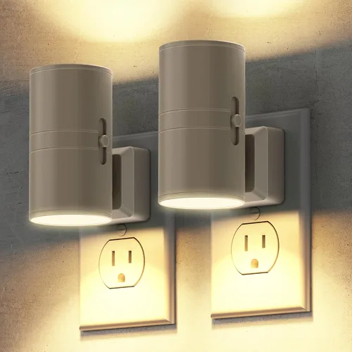 Vista 8 de Briignite - Luces nocturnas led enchufables, 3CCT, sensor de anochecer a amanecer, de 3000 K, regulable para pasillo, dormitorio, escalera, paquete