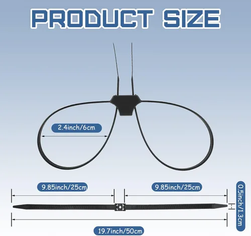 Vista 2 de Shappy 30 piezas de puños flexibles de nailon con doble cremallera, bridas de cables de doble abrazadera, puños de mano resistentes, resistencia