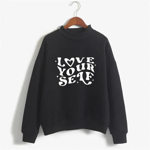 Vista 4 de Aopirta Suéter de manga larga suelto sólido con estampado navideño para mujer, sudadera con capucha negra