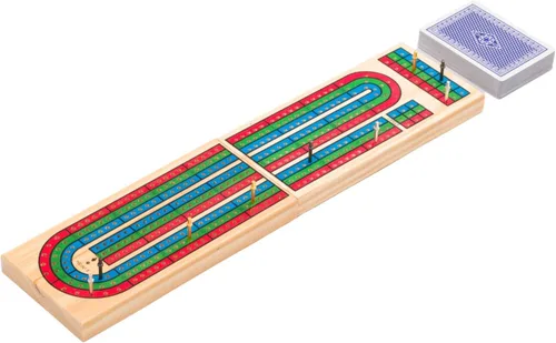 Vista 5 de Regal Games Juego de mesa Cribbage con almacenamiento, divertido juego de mesa con tablero de madera para adultos y niños, 9 clavijas de metal