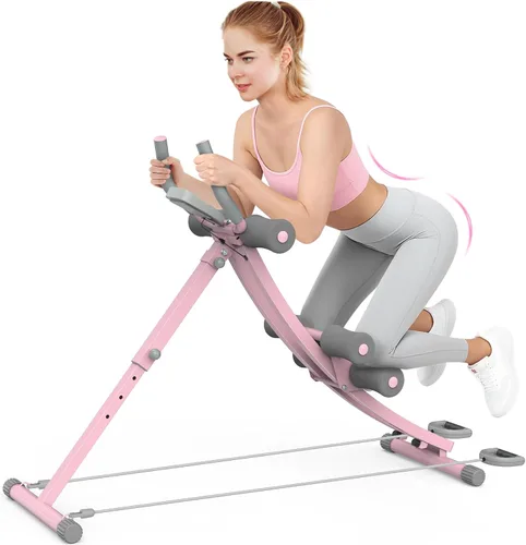 Vista 10 de Ab Machine for Home Gym, Adjustable Foldable Core Trainer Workout Equipment, 4 Adjustable Levels, LCD Monitor, 440 LB Capacity, Thick Knee Pad