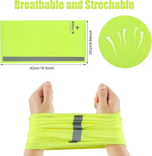 Vista 2 de SATINIOR 8 piezas de polaina reflectante para el cuello para hombre, pasamontañas de ciclismo, máscara facial, bandana para el sol para hombre