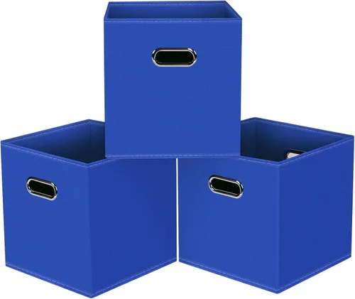 Vista 10 de Cubos de almacenamiento plegables negros, caja de almacenamiento de tela, cestas organizadoras con asas dobles para organizador del hogar (negro)