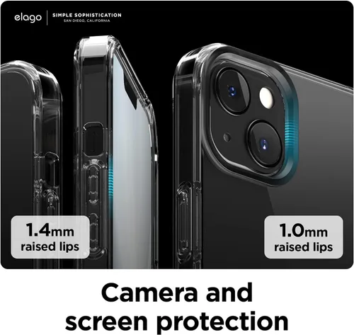 Vista 3 de elago Funda híbrida transparente compatible con iPhone 13 (6.1 pulgadas), tecnología híbrida de PC + TPU, reducción del amarilleo, protección