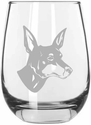 Vista 215 de Shar Pei (chino) - Vaso de vino sin tallo grabado para perro, 15.25 onzas