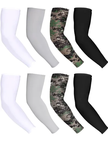 Vista 7 de 8 pares de mangas de enfriamiento unisex con protección UV para brazo de seda de hielo