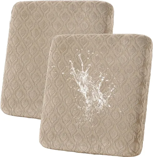 Vista 10 de Fundas de cojín impermeables para sofá biplaza, fundas de cojín de sofá mágico de jacquard, fundas de cojín lavables y elásticas, protector