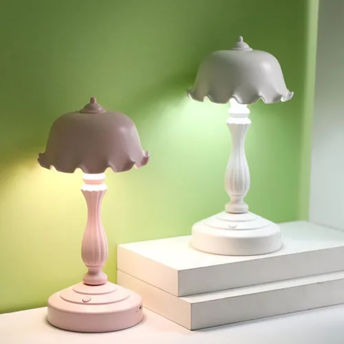 Vista 8 de Toddmomy Mini lámpara de escritorio LED de carga USB compacta luz de lectura de cabecera cálida lámpara de mesa decorativa para dormitorio