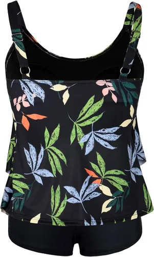 Vista 2 de Septangle - Traje de baño tankini de 2 piezas para mujer, diseño con volados y culotte