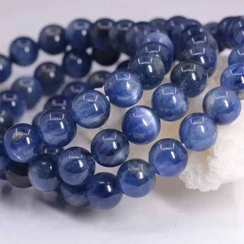 Vista 2 de Justinstones Pulsera elástica de cuentas redondas de 0.315 in con gemas semipreciosas, unisex, 7 pulgadas