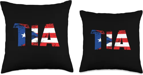 Vista 3 de Puerto Rico Flag Shirt Gifts For Men Women Kids Tia Rico Flag Pride Día de la Madre Puertorriqueña - Almohada de 16 x 16 pulgadas, multicolor