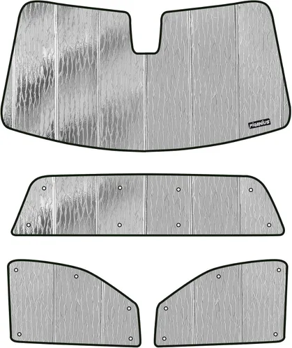 Vista 11 de Pigenius Combo de parasol para parabrisas y portón trasero para Chevy Silverado/GMC Sierra 1500/2500/3500 HD 2014-2018 Crew Cab, reversible