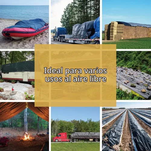 Vista 6 de GUARD SHIELD Black Tarp Waterproof 6x6 Feet All Purpose 7mil Tarps Negro