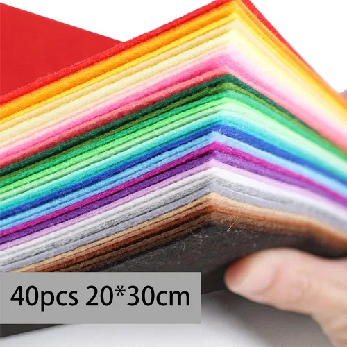 Vista 6 de Hojas de fieltro, 40 piezas de 8 x 12 pulgadas (7.9 x 11.8 in), 0.039 in de grosor, hojas de tela de fieltro suave de 0.039 in de grosor, cuadrados