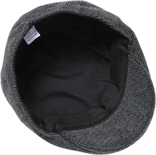 Vista 7 de BABEYOND Gorra plana para hombre, sombreros de taxi de tweed de espiga para hombre, sombreros de conducción irlandesa de los años 20, sombrero