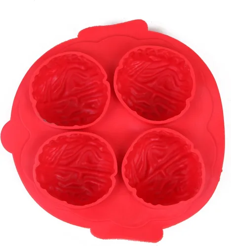 Vista 2 de HDE Molde de silicona con forma de cerebro Bandeja de hielo - Jabón de resina de caramelo Halloween Horror