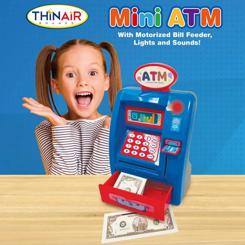 Vista 6 de Alcancía de ahorro de cajero automático preescolar, luz y sonido, para niños pequeños
