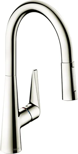 Vista 11 de hansgrohe Talis S 72813341 - Grifo de cocina de arco alto, grifo para fregadero de cocina, cabezal rociador de acoplamiento magnético, cromo negro