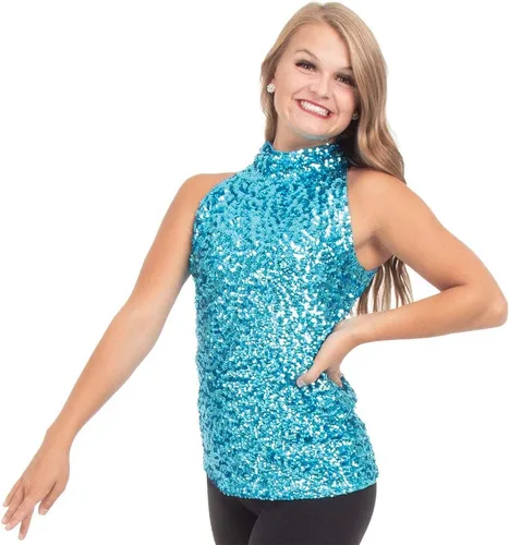 Vista 13 de Alexandra Collection Vestido de túnica con lentejuelas brillantes para mujer, solo para Kix Negro