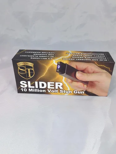 Vista 3 de Slider 3 Millones de Voltios Mini Stun Gun Linterna Plata