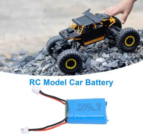 Vista 4 de Drfeify Batería de coche RC 350mAh, batería de Li con conector para 244016 RC coche de control remoto modelo de juguete