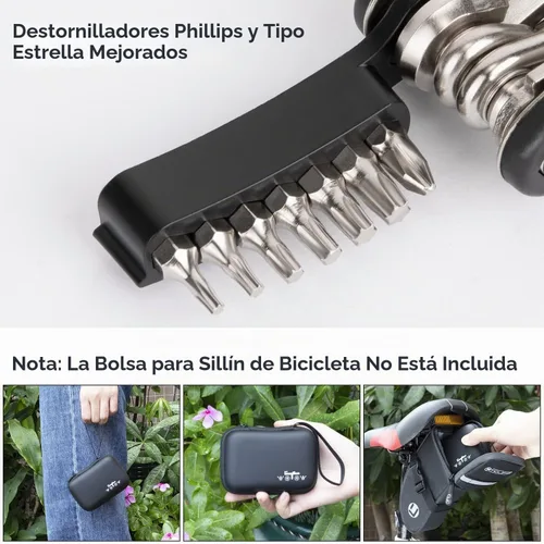 Vista 5 de WOTOW Kit de herramientas para bicicleta, multiherramienta portátil