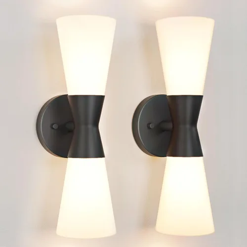 Vista 11 de Aplique de pared para baño, apliques modernos negros de 13 pulgadas, decoración de pared, accesorios de pared interiores para sala de estar