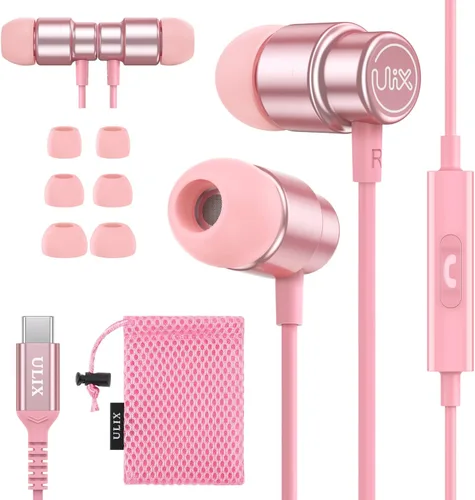 Vista 12 de Auriculares con cable UliX Rider intrauditivos, garantía de 5 años, auriculares con micrófono, con cable anti-enredo, auriculares para iPhone, iPad