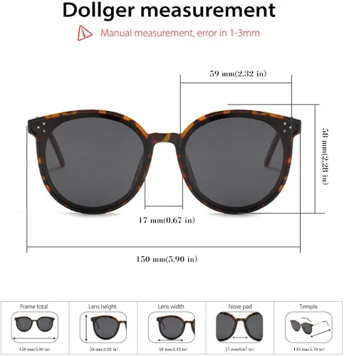 Vista 5 de Dollger Gafas de sol redondas polarizadas de ojo de gato para mujeres y hombres