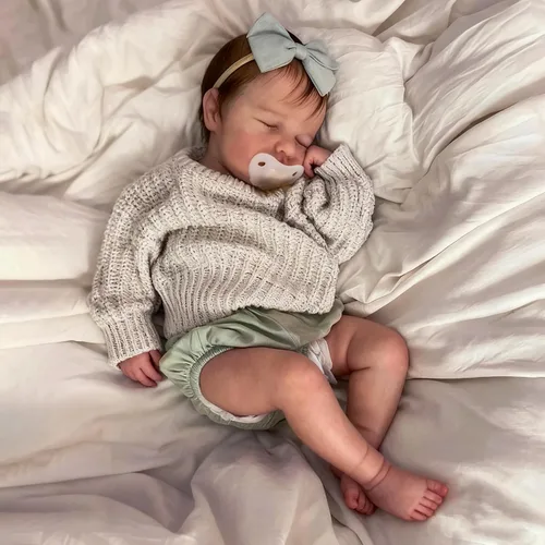 Vista 3 de Zero Pam Muñeca de bebé de silicona completa de 20 pulgadas, muñecas Reborn de silicona de cuerpo completo, muñeca de bebé realista, niña