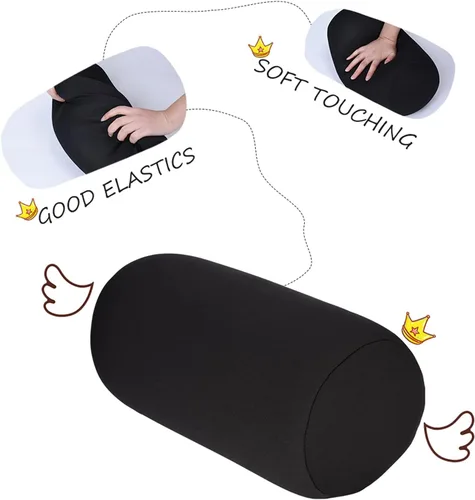 Vista 3 de Cómoda tela y microperlas de espuma, almohada de cuello de forma cómoda, almohada de espuma viscoelástica para el cuello, funda lavable para cama